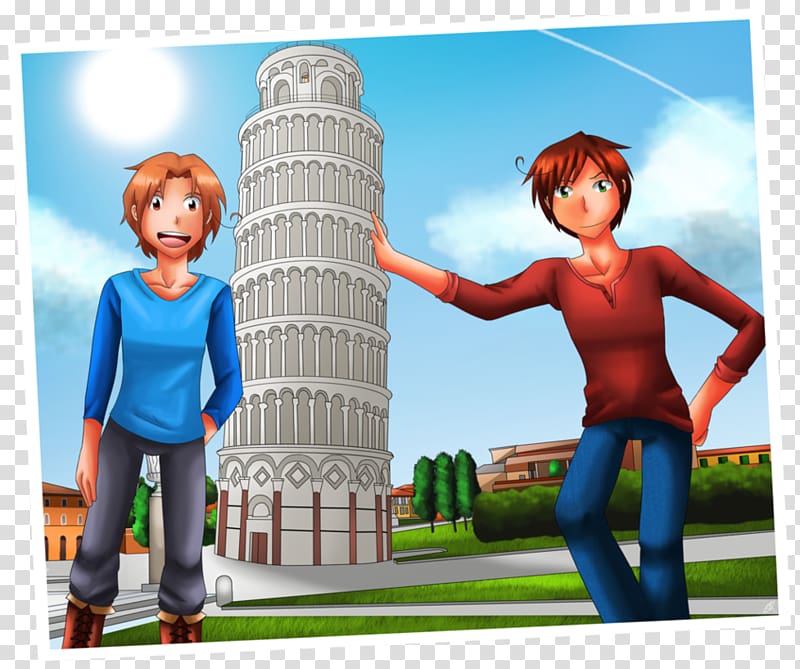 Game Cartoon Human behavior, Leaning Tower of pisa transparent background PNG clipart