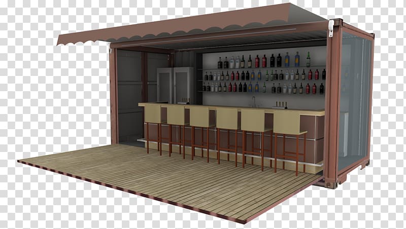 Cafe Shipping container architecture Intermodal container House, pub transparent background PNG clipart