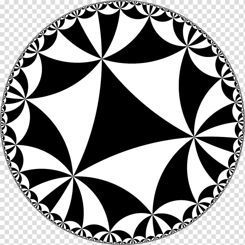 Hyperbolic geometry Euclidean geometry Tessellation Upper half-plane, circle transparent background PNG clipart
