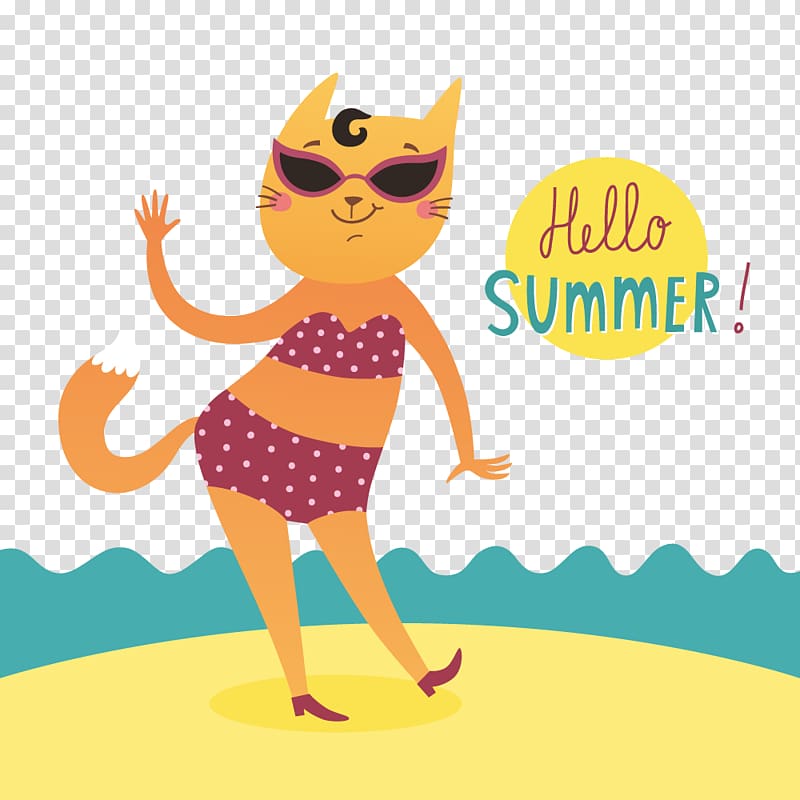 Hello Kitty Cat Kitten , Hello summer transparent background PNG clipart