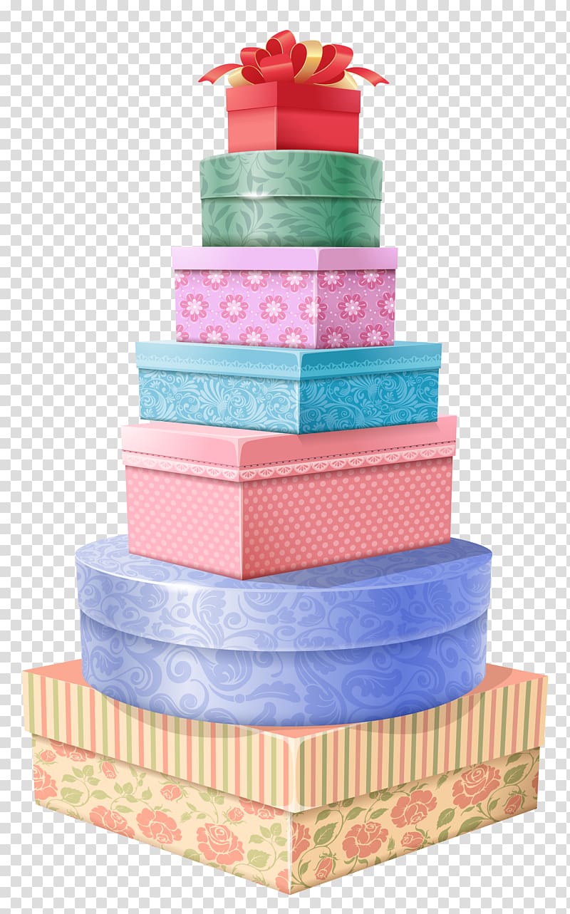 assorted-color gift box illustration, Gift Tower transparent background PNG clipart