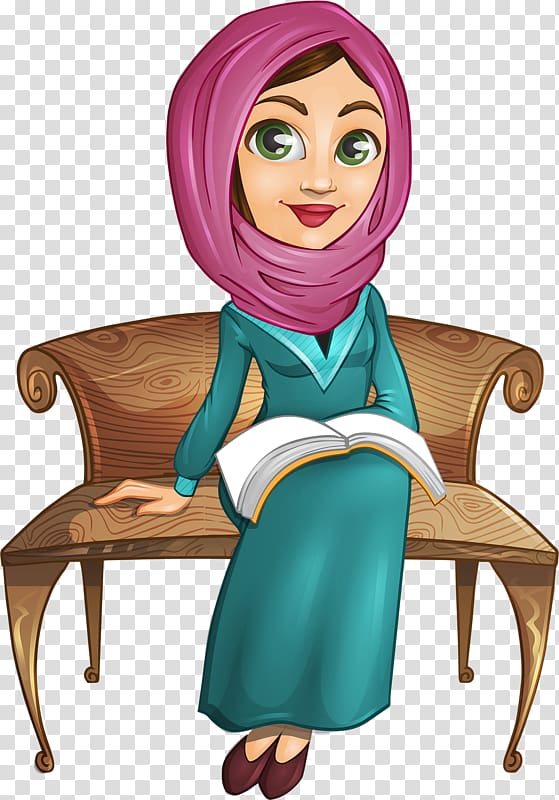 woman sitting on bench art, Muslim Girl Islam Woman , Turbaned woman transparent background PNG clipart