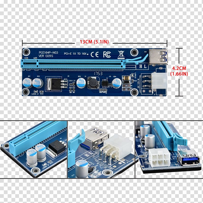 Graphics Cards & Video Adapters Riser card PCI Express Motherboard Conventional PCI, USB transparent background PNG clipart