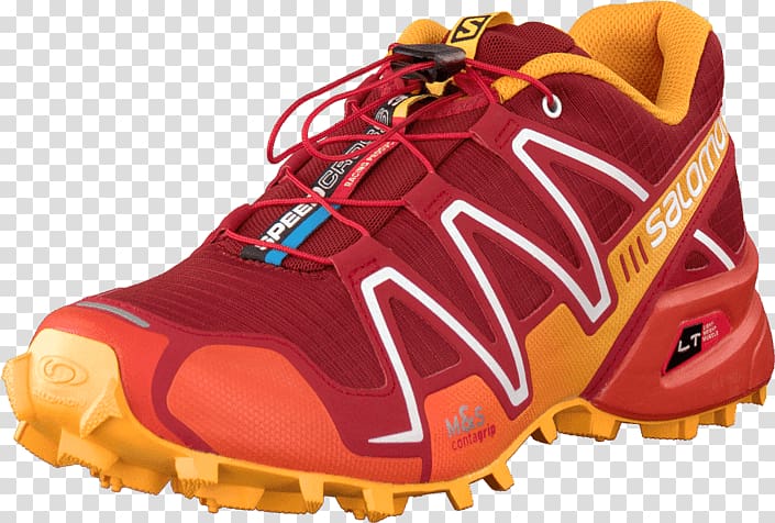 Salomon SPEEDCROSS 4 Sports shoes Colored gold, tomato red yellow transparent background PNG clipart