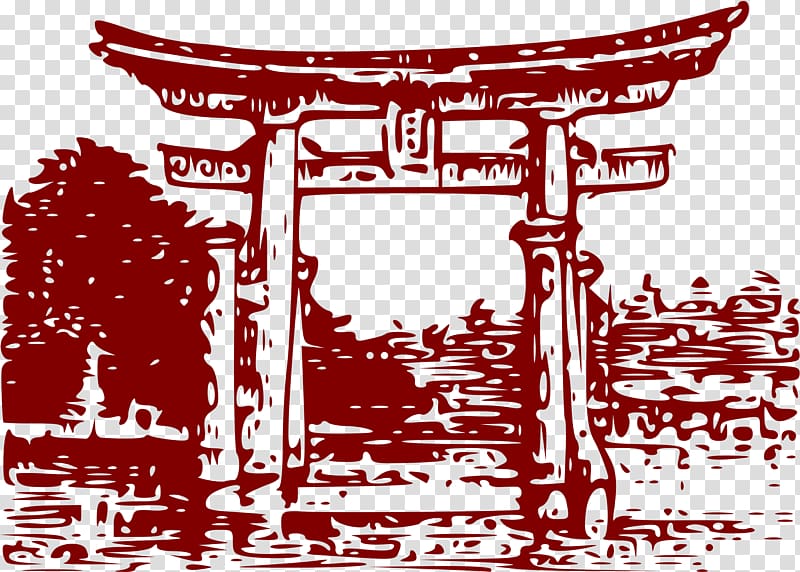 Itsukushima Shrine Torii , Torii Gate transparent background PNG clipart
