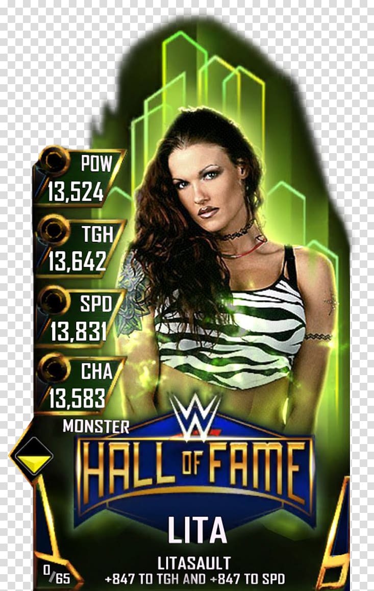 Lita WWE SuperCard WWE 2K18 WrestleMania WWE Hall of Fame, lita wwe transparent background PNG clipart