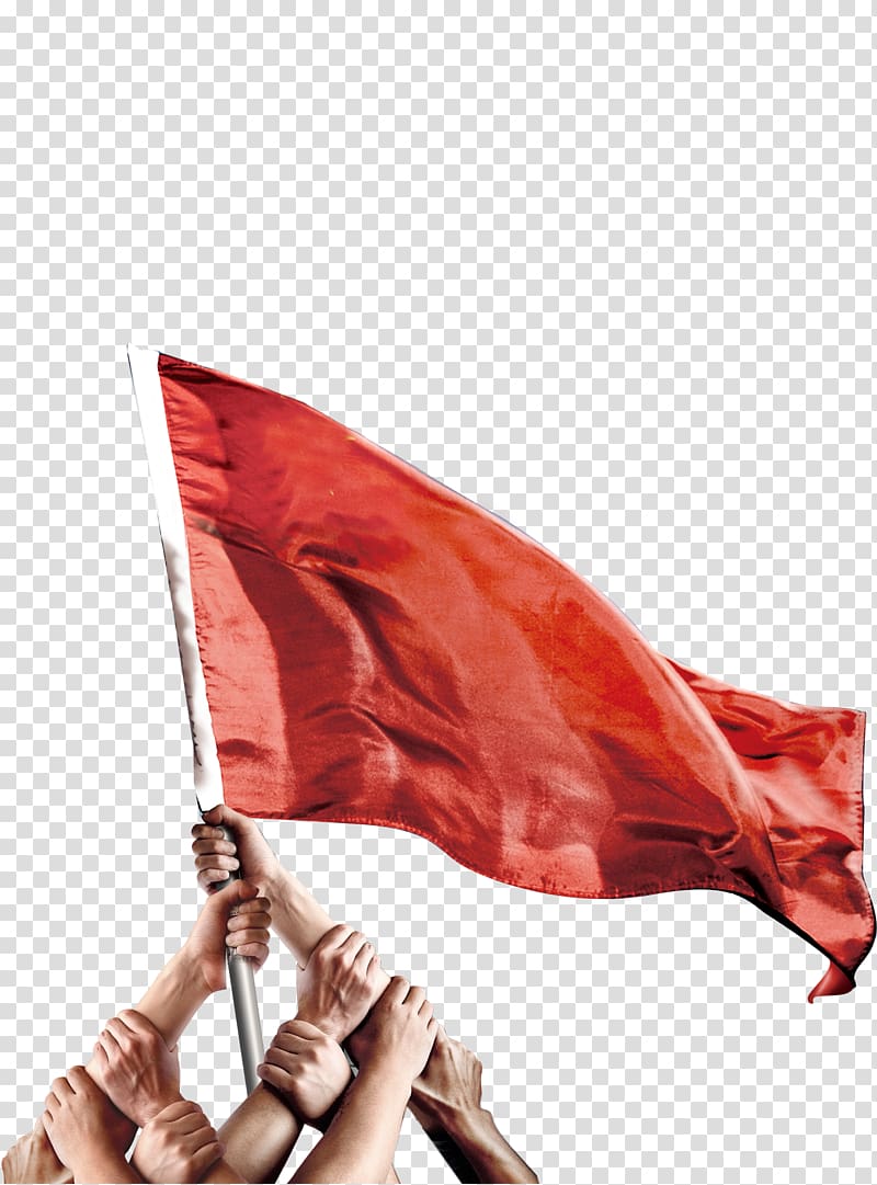 people holding red flag, LED display Business Service YTO Express Group Co, Red flag fluttering transparent background PNG clipart