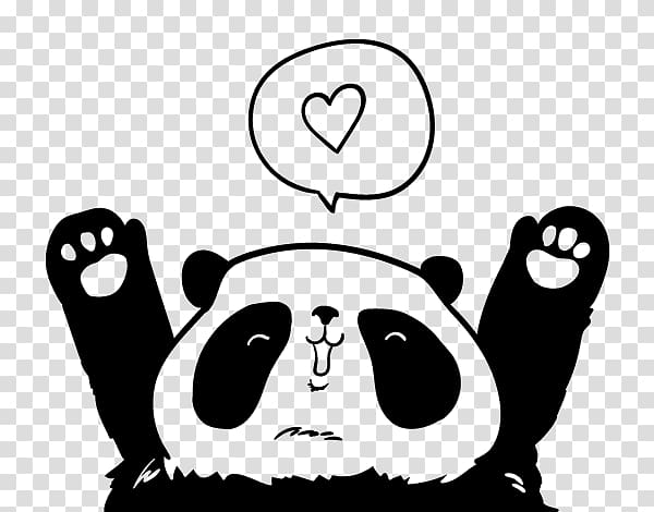 Giant panda Bear Drawing Falling in love, bear transparent background PNG clipart