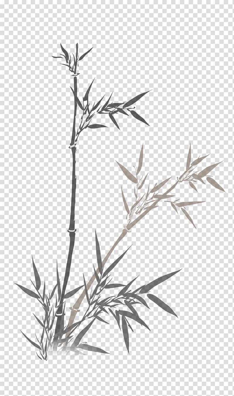 Bamboo Ink wash painting Chinese painting, bamboo transparent background PNG clipart