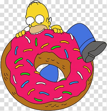 Homer Simpson Donuts Pillow Sleep , pillow transparent background PNG clipart