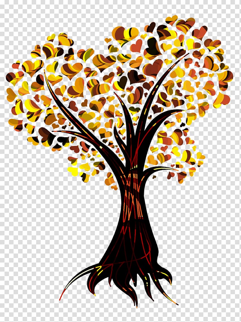 Tree Heart Autumn leaf color , heart tree transparent background PNG clipart