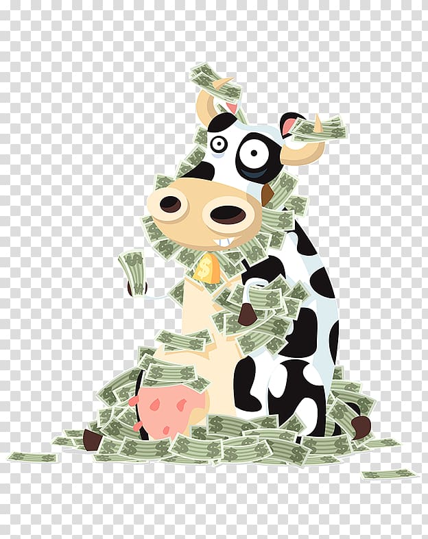 Cattle Cash cow Money graphics, dairy cow transparent background PNG clipart