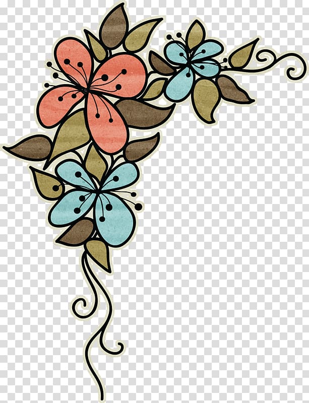 Paper Drawing , corner flower transparent background PNG clipart