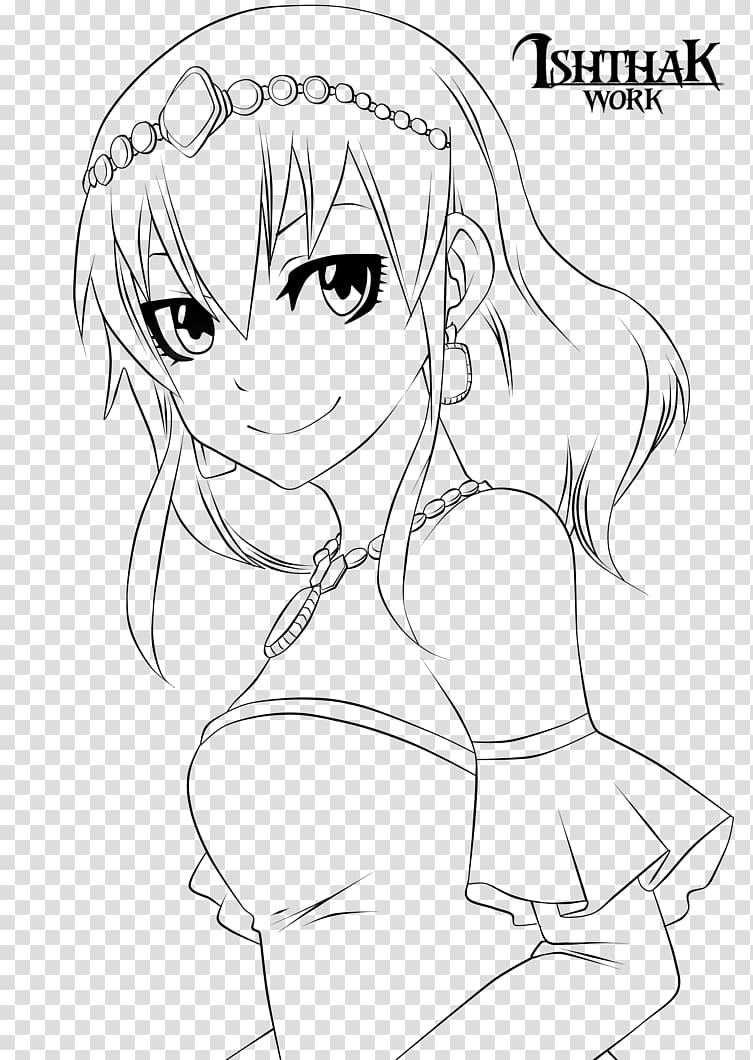 Line art Drawing Erza Scarlet Fairy Tail, fairy tail transparent background PNG clipart