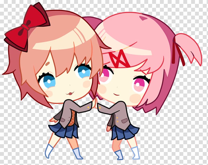 Doki Doki Literature Club! Art Anime music video Chibi Team Salvato, others transparent background PNG clipart