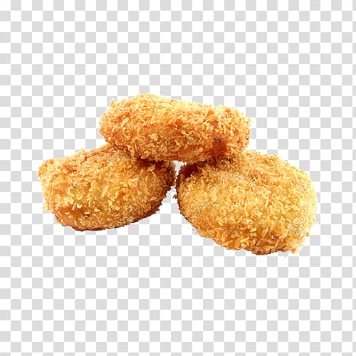 three chicken nuggets, Croquette Chicken nugget Fried rice Korokke Buffalo wing, Fast food chicken nuggets transparent background PNG clipart