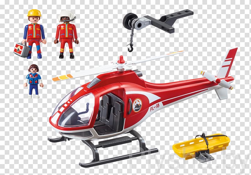 Helicopter Playmobil Toy Mountain rescue Amazon.com, helicopter transparent background PNG clipart