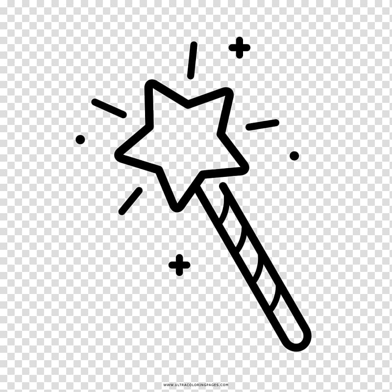 Wand Drawing Magician Coloring book, witch transparent background PNG clipart