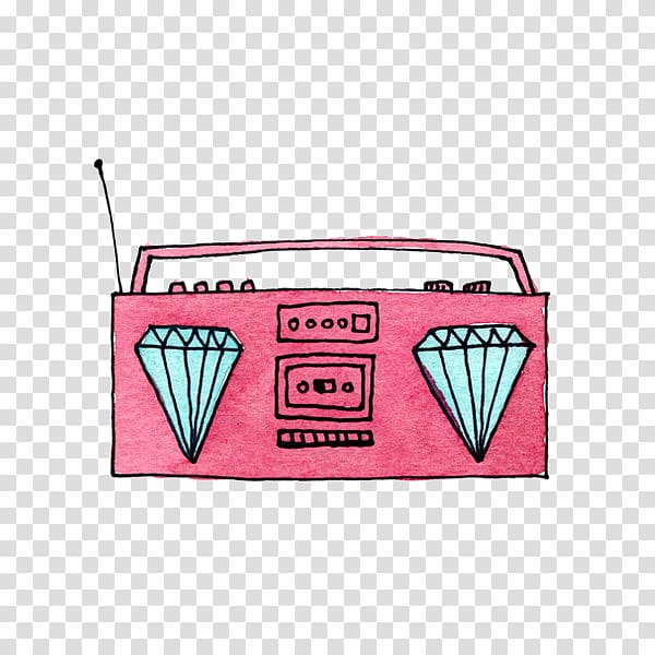 Serious Drawings Boombox Illustration, radio transparent background PNG clipart