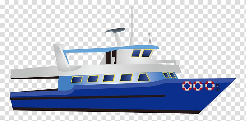 Drawing Ship , Blue hand-painted cartoon large ships transparent background PNG clipart