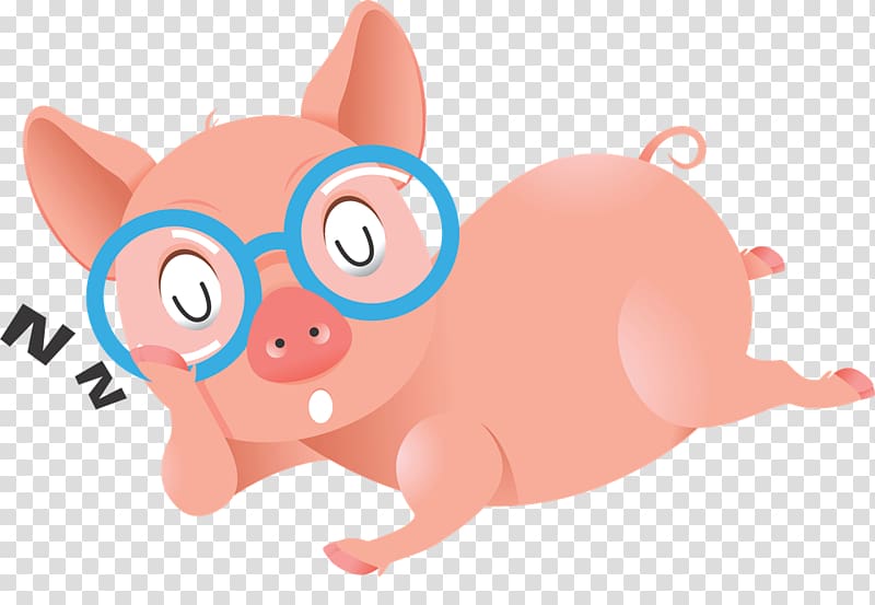Domestic pig Farm Animals: Pigs , Snoozing transparent background PNG clipart