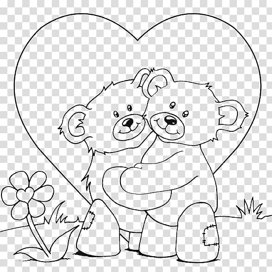 Coloring book Teddy bear Child Hug, Teddy bear Girl transparent background PNG clipart