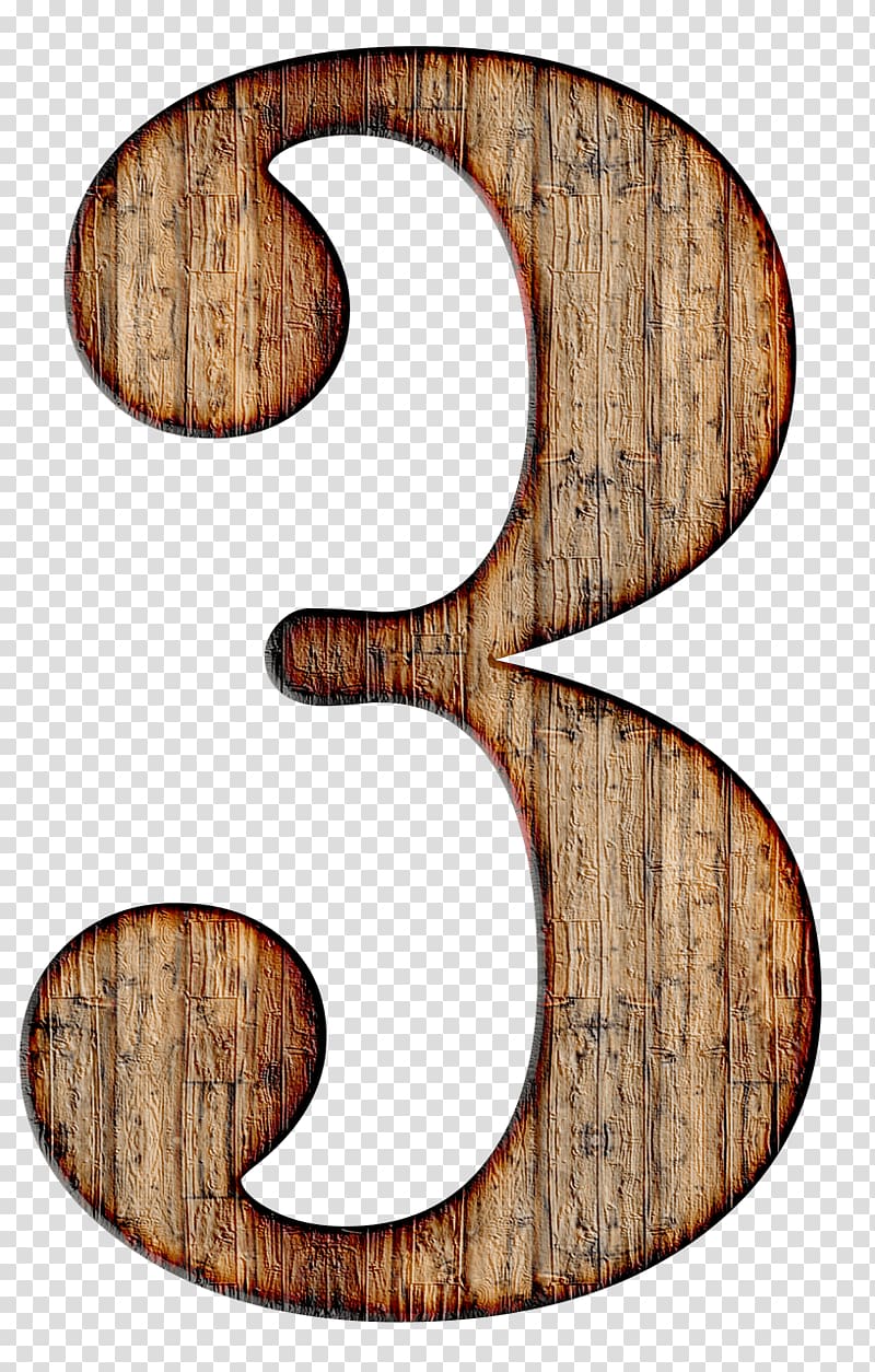 3 wooden , Wooden Number 3 transparent background PNG clipart
