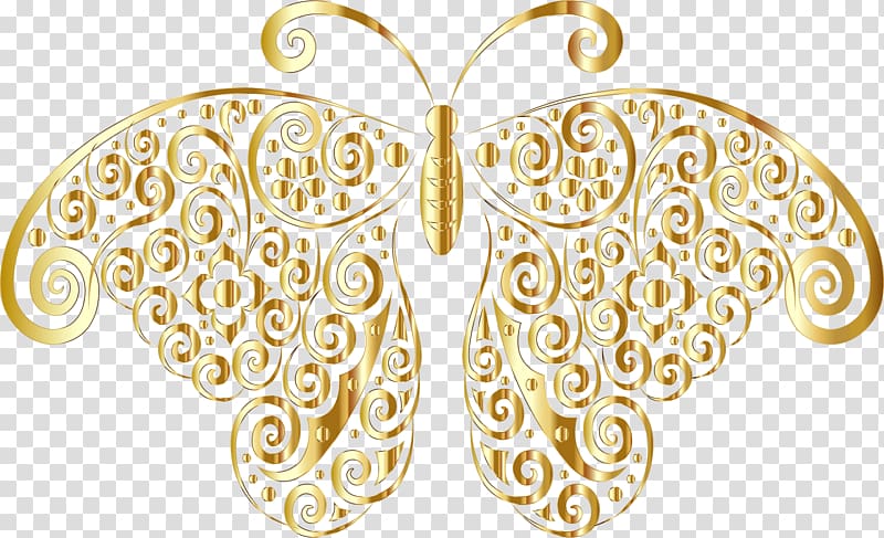 Butterfly Desktop Gold , golden pattern transparent background PNG clipart