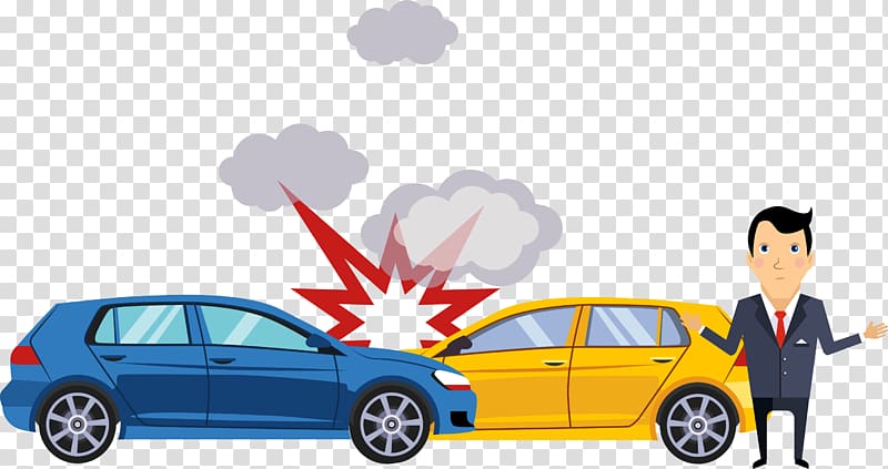 Traffic collision Car Accident Illustration, Crash scene transparent background PNG clipart