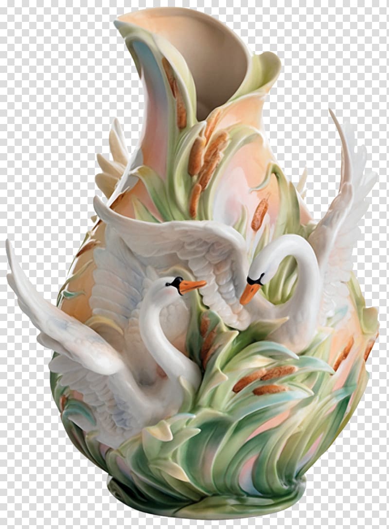 Franz-porcelains Vase Teacup, swan transparent background PNG clipart