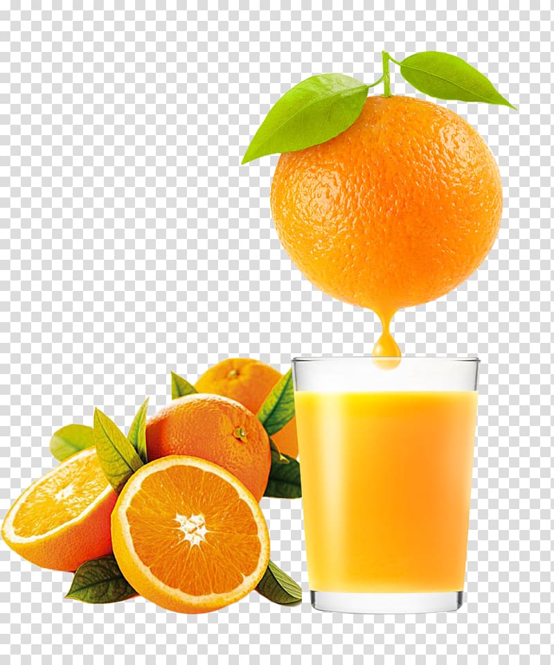 Orange juice Clementine Orange drink Tangerine, Fresh fruit oranges orange juice transparent background PNG clipart