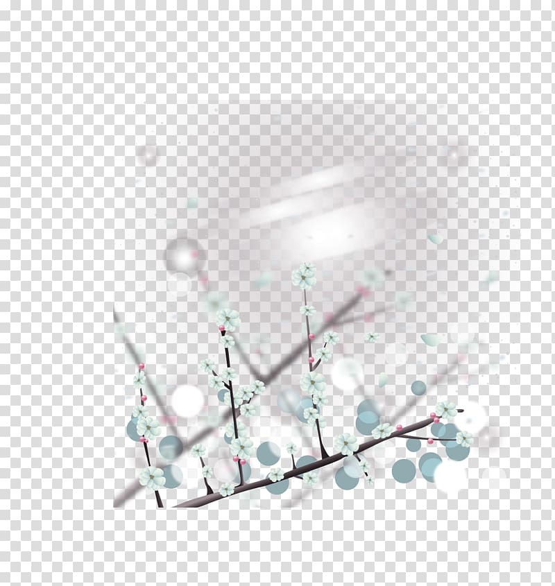 Light , Dream luminous efficiency white plum blossoms transparent background PNG clipart