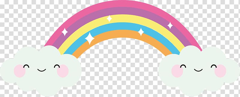 rainbow illustration, Rainbow Bifröst , Lovely smiling Rainbow Bridge transparent background PNG clipart