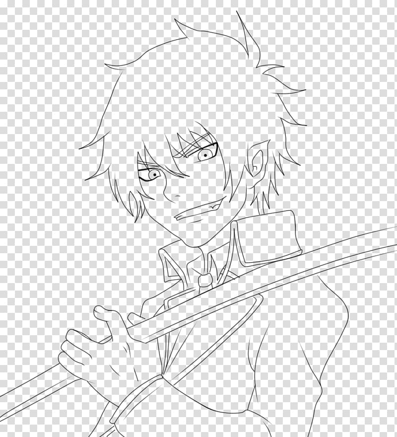 Blue Exorcist Coloring book Rin Okumura Manga Line art, blue color pages transparent background PNG clipart