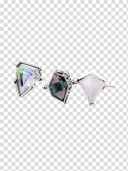 Earring Crystal Cufflink Wedding ring, ring transparent background PNG clipart