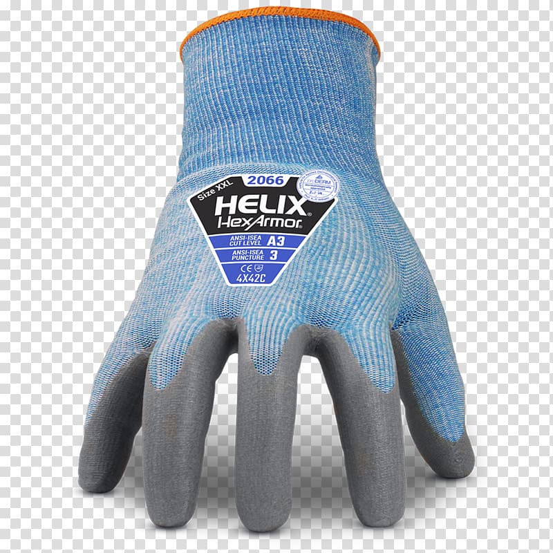 Glove HexArmor Helix 2066 Cut A3 Finger International Safety Equipment Association, cool safety glasses product transparent background PNG clipart