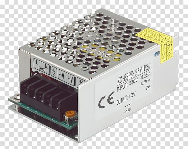 Power supply unit LED strip light Light-emitting diode Power Converters, light transparent background PNG clipart