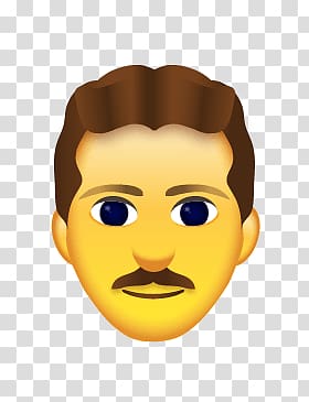 brown haired man emoji , Nikola Tesla Sticker transparent background PNG clipart