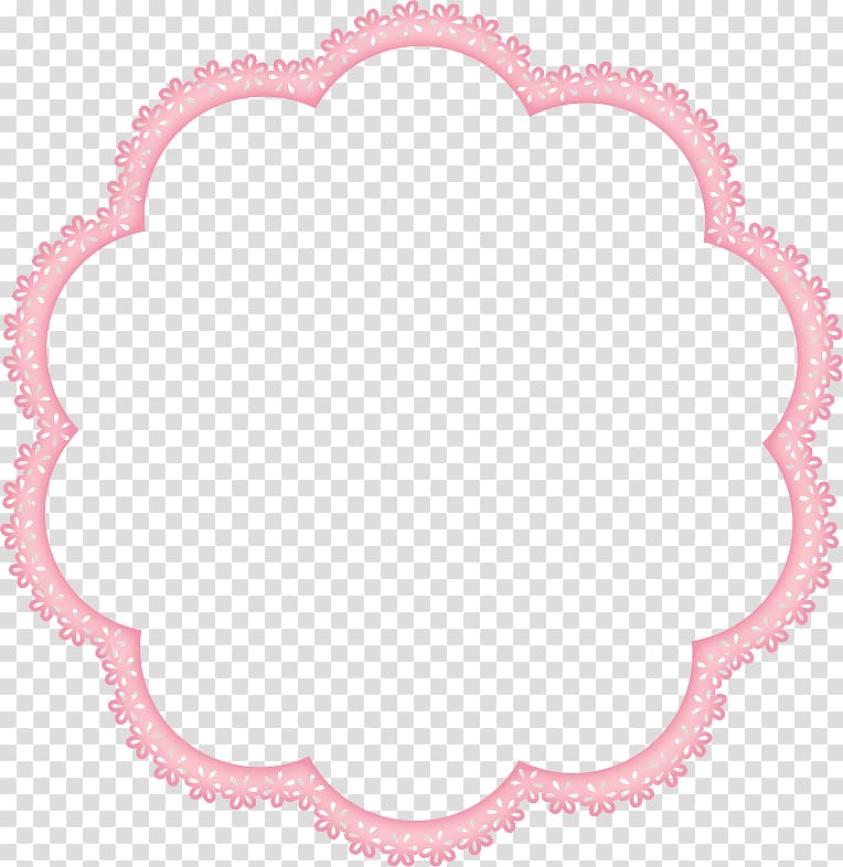 orange floral boarder line, Pink , pink round frame transparent background PNG clipart