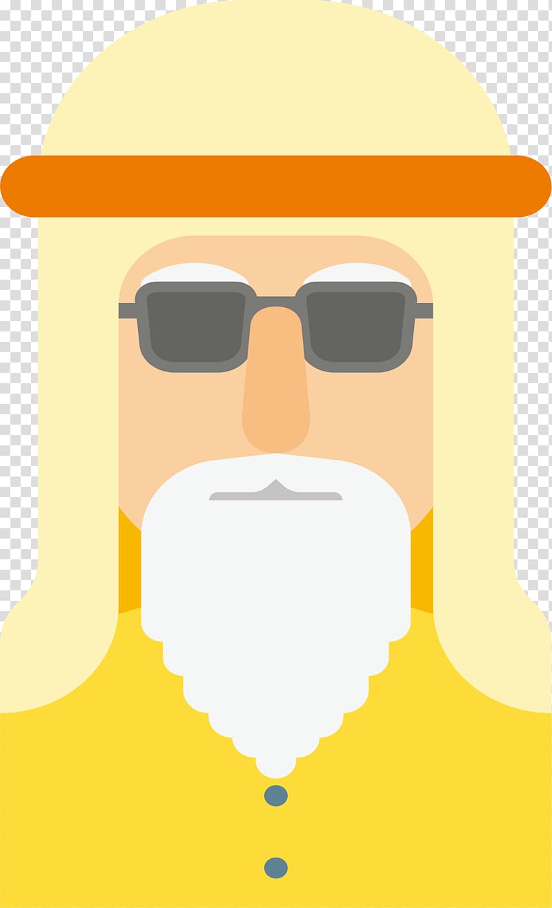 Arabian Peninsula Arabs Illustration, Old Arabia man with glasses transparent background PNG clipart
