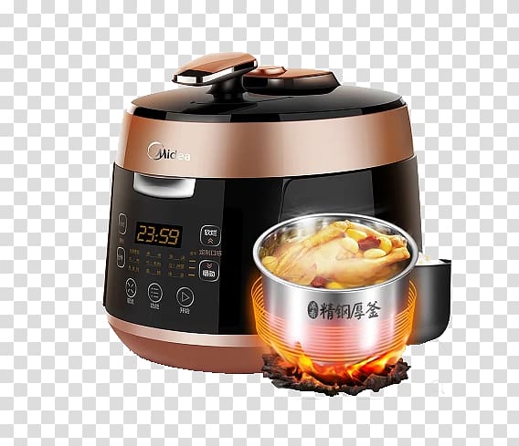 Pressure cooking Midea Rice cooker Electricity Kitchen stove, Intelligent high-voltage pressure cooker pot transparent background PNG clipart