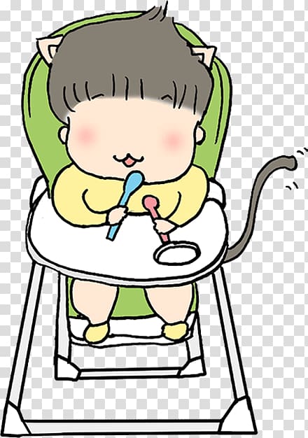 Cartoon Eating , Baby waiting to eat transparent background PNG clipart