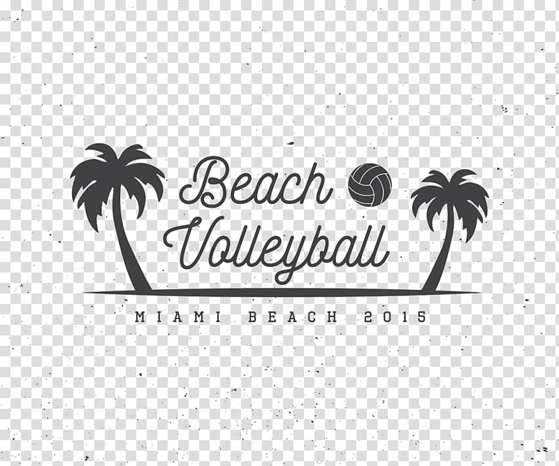 Beach volleyball Logo Illustration, Palm beach volleyball transparent background PNG clipart