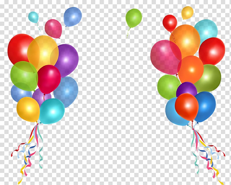 balloons illustration, Birthday cake Party Balloon , balon transparent background PNG clipart