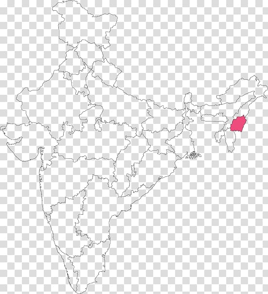 Map White India Line art, map transparent background PNG clipart