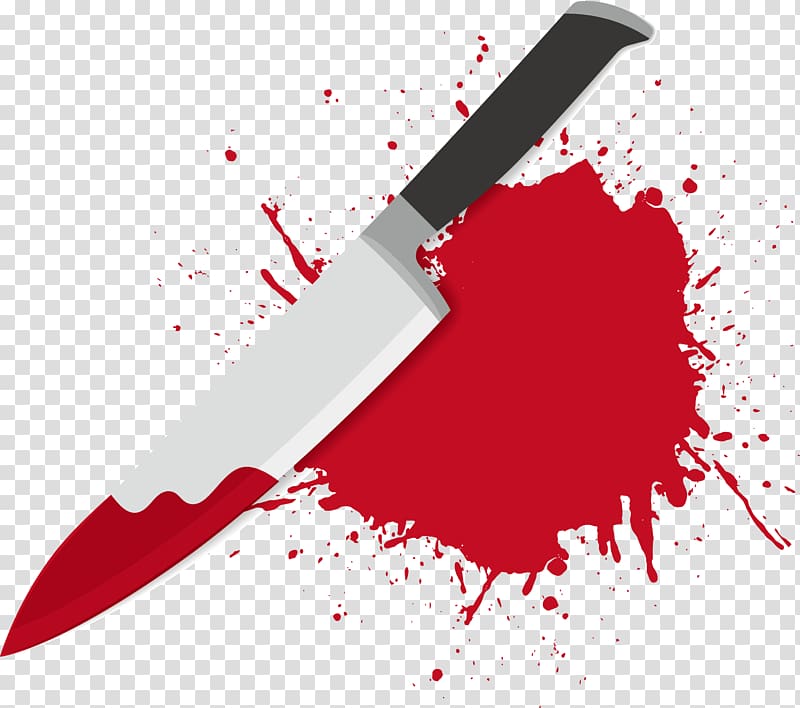 kitchen knife with red substance illustration, Blood Kapuas Regency Artery Bleeding, A knife and a pool of blood transparent background PNG clipart