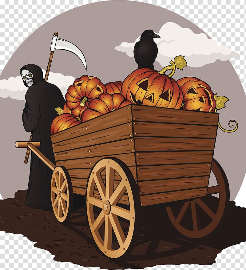 Death Halloween Poster Illustration, Halloween Poster transparent background PNG clipart