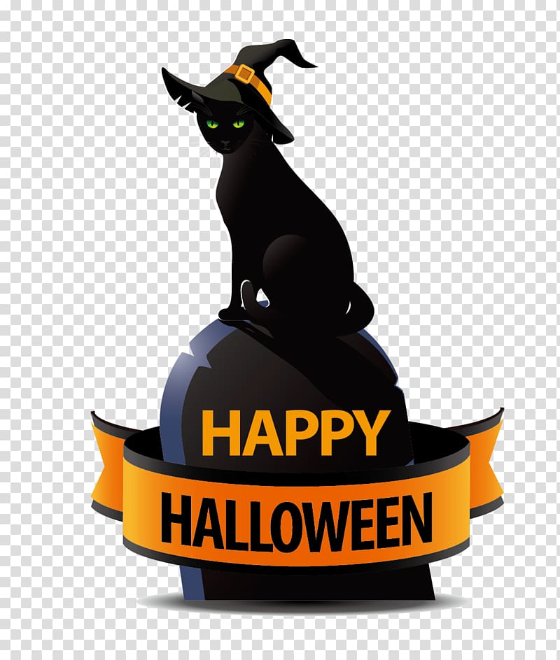Black cat Halloween costume, Black Cat transparent background PNG clipart