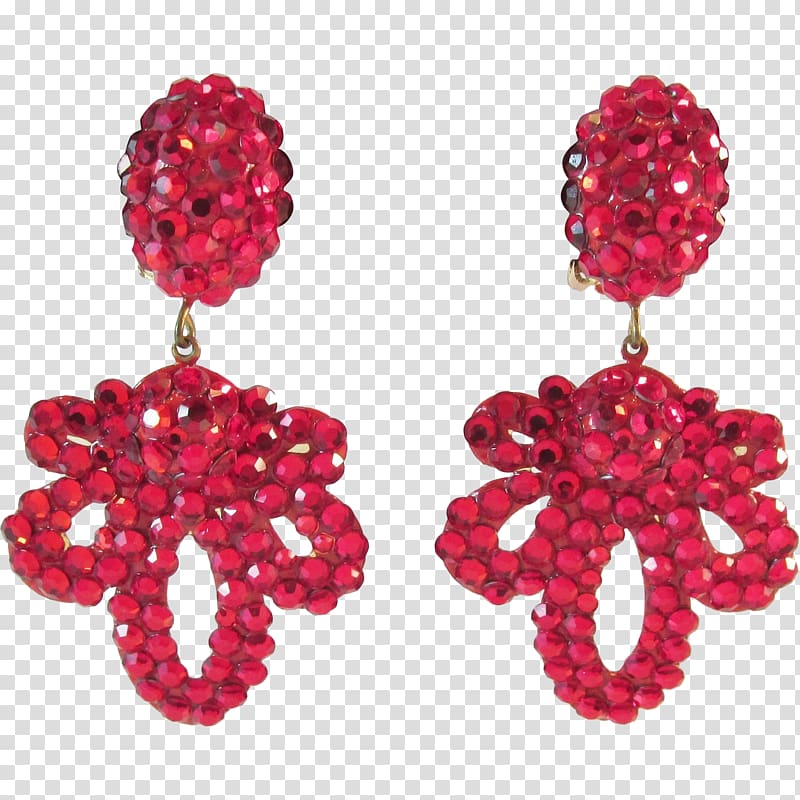 Ruby Earring Body Jewellery Bead Magenta, ruby transparent background PNG clipart