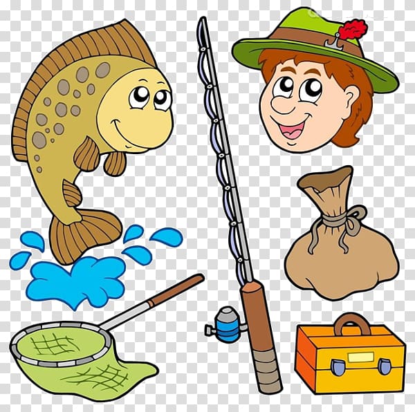 Fisherman Fishing net , Cartoon character fishing transparent background PNG clipart